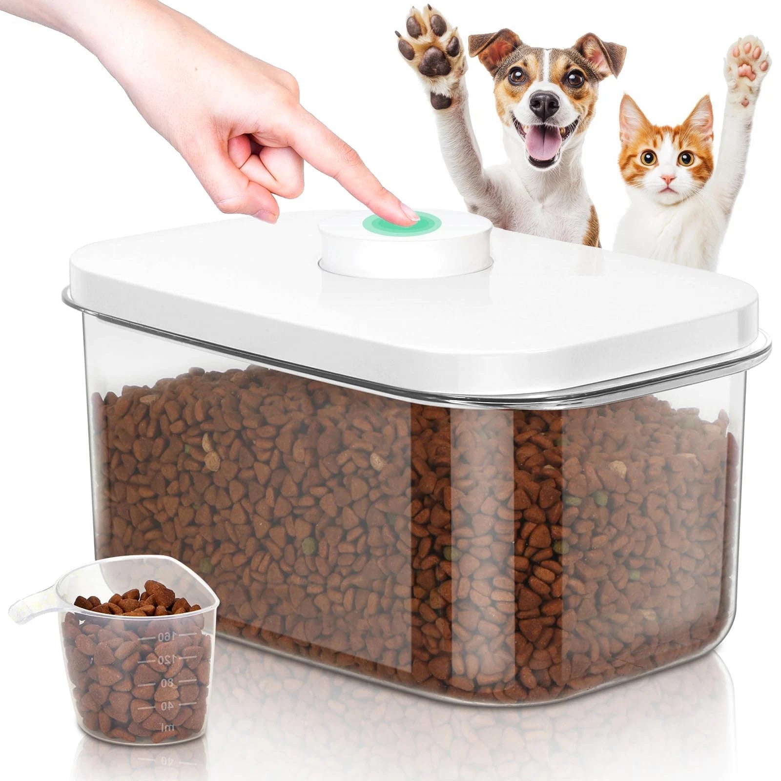 Dog Cat Food Storage Container 6-8 Lbs with Easy-Carrying Handles, Stackable ...