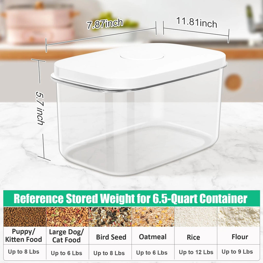 Dog Cat Food Storage Container 6-8 Lbs with Easy-Carrying Handles, Stackable ...