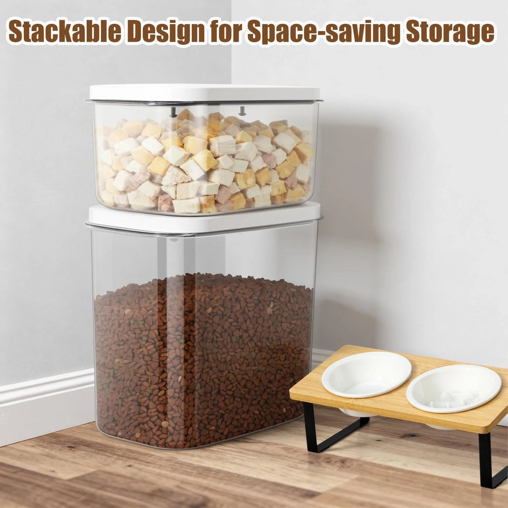 Dog Cat Food Storage Container 6-8 Lbs with Easy-Carrying Handles, Stackable ...